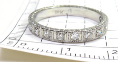 Antique Art Deco Diamond Wedding Band 17K White Gold EGL USA Ring Size 7.25 UK-O