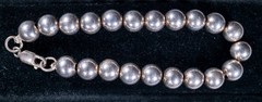 Vintage Sterling Silver 925 Beaded Bracelet 6.5″ Round Beads Classic
