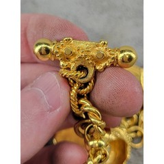Jose & Maria Barrera Vintage 24K Gold Plated Multi-Charm Statement Bracelet