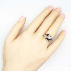 5Ct Art Deco Style Lab Created Diamond & Sapphire Wedding 14k White Gold FN Ring