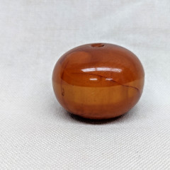 Antique Butterscotch Amber Swirl Bakelite Bead Single 37 Grams 40mm Prayer ???