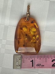 Vintage Natural Baltic Amber Pendant Chunky 14K 583 Gold Bail Made in USSR