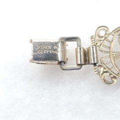 Vintage Germany Bracelet Tropical Seahorse Parrots Palm Trees Silver Tone 7″
