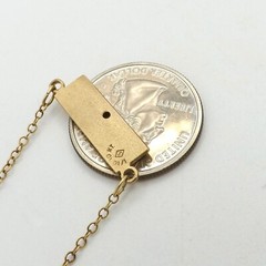 12k Gold Filled Ruler Pendant Necklace Teacher Carpenter August Birthstone 16in