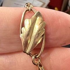 Vintage 12k Gold Filled Pocket Watch Chain FOB, Swivel Dog Clip, OMG Silky Chain
