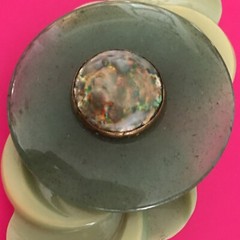 Mid-Century Aventurine Brooch Pin