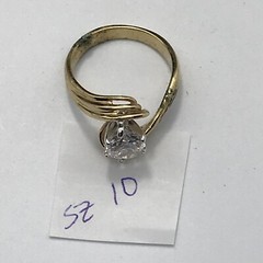 Vintage 18KT GE Gold Plated & Cubic Zirconia in Bold Look Ring varied sizes