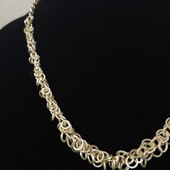Vintage Avon Silver Rings Cluster Choker Necklace 15.5″ with extension