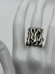 Vintage Sterling 925 BRUTALIST FREE-FORM UNIQUE RING Size 7.5 10.77grams