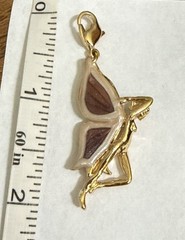 Vintage KIRKS FOLLY Gold Tone Fairy w/Wings Charm Retired