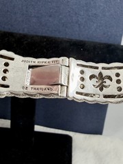 JUDITH RIPKA Sterling Silver Cubic Zirconia Cable Twist Wide Cuff Bracelet; 75g
