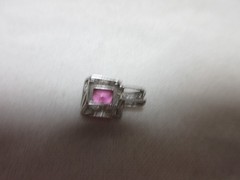 10K GOLD LAB CREATED PINK TOPAZ & NATURAL DIAMOND PENDANT CID CLYDE DUNEIER