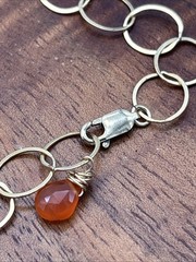 14/20 GF Gold Filled Chain Necklace 34” With Faceted Carnelian Stones
