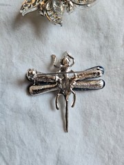 Lot of 4 Misc. Brooches, Dragonfly, Flower and etc. #AA