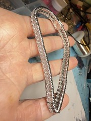 Sterling Silver Sparkling Hinge Chain Bracelet CZ925