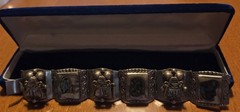 Religious Charm Link Bracelet Silver Tone Metal Silver Color