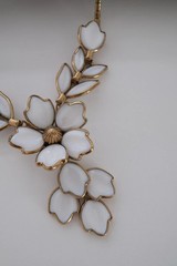 Vintage Crown Trifari Necklace Milk Glass Parure Choker 1960s Elegant Timeless