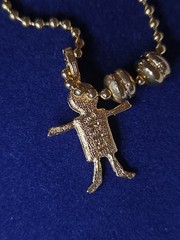 Vtg 1990’s Birthstone Brats 28″ Necklace 1 Rhinestone Charm KIS In Box