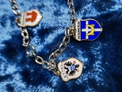 Vintage 800 European Silver Charm Bracelet German Towns Germany Travel Souvenir