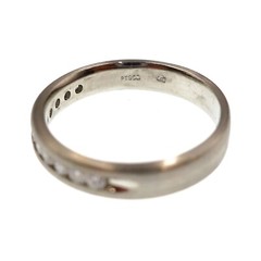 PT950 Platinum 1/4ct Natural Diamond Brush Finished Band Ring Size 6.5