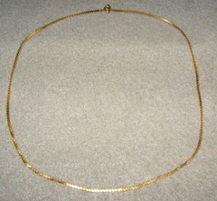 VINTAGE GOLD PLATED? METAL SERPENTINE CHAIN 22 INCHES LONG – MADE IN JAPAN