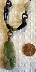 5pc LOT~ASIAN inspired JADE, Gemstone,etc~ Pendant NECKLACES & 1 BRACELET