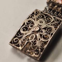 Vintage Swiss Enamel Asian Cities Bracelet – Filigree Silver Metal 7″ Antique