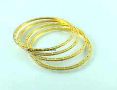 Natural Rosecut Diamond Pave 925 Sterling Silver Diamond Bangles 4 Pieces Set
