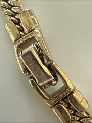 VTG Monet Goldtone Herringbone Wide 16” Chocker Collar Chain Necklace Signed