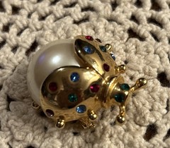 Vintage Marvella Ladybug Brooch Excellent Condition