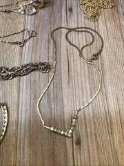 Vintage Estate Jewelery Lot Untested Gold Plated Chains 18 K GP Bail, 925