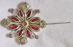 Star Burst Brooch-Pinks/purple stones silver setting KC-Kenneth Cole Signed Pin