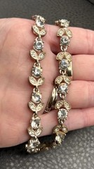 Vintage Signed Napier Crystal Rhinestone Silver Tone Choker Necklace 16-18” Long
