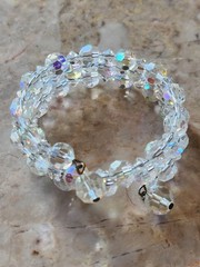 Vintage Gorgeous Amazingly Sparkly Auroa Borealis Crystals Wrap Bracelet