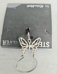 Vintage Erica Hart Sterling Silver Butterfly Charm Holder Pendant