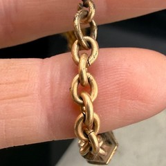 Vintage Victorian Mourning Bracelet Human Hair Intricate Gold Tone 8.5”