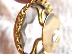ANTIQUE 14K GOLD FACETED CUT GLASS ROCK CRYSTAL CUFF LINKS SLEEVE STUD BUTTON