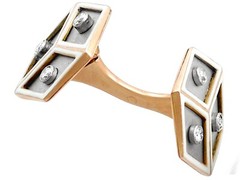 Antique French 0.24 Ct Diamond Platinum Set 14k Rose Gold Cufflinks