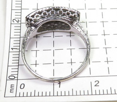 Antique Deco 3 Diamond Filigree Engagement 12KW Gold Ring Sz 6.5 UK-M1/2 EGL USA