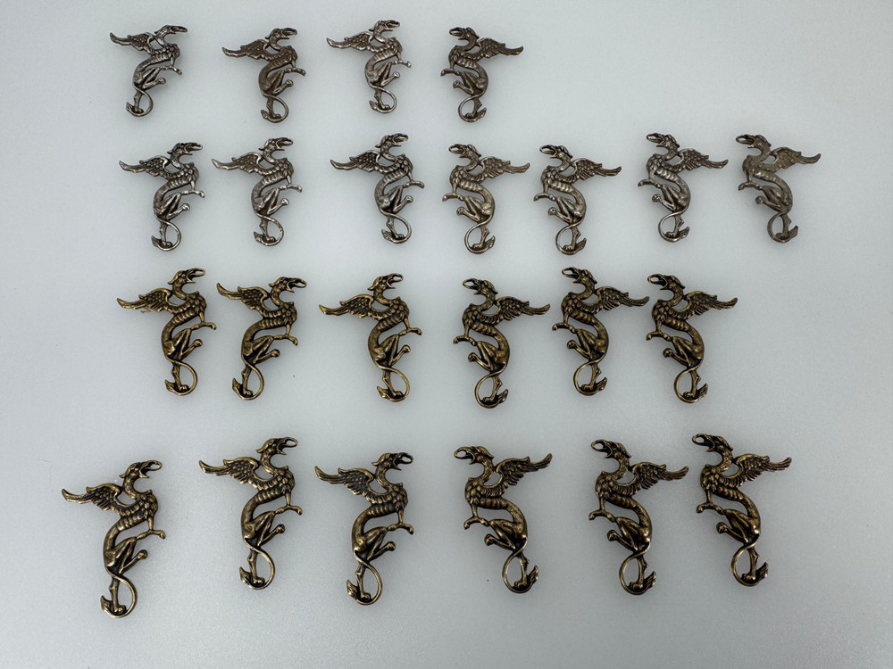 Large Lot of Griffin Brass And Silver Toned stamping jewelry finding