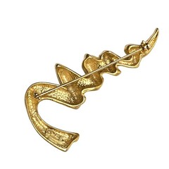 Vintage Tona Jewelry Mod Goldtone Brooch Corkscrew Twisted Pin Chunky 80s Style