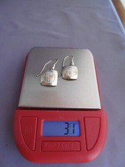 VINTAGE OLD PAWN STERLING HOPI HOWARD SICE ETCHED SQUARE DANGLE PIERCED EARRINGS