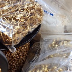 HUGE Brass Chain Lot Most Miriam Haskell & RARE Fancy Antique Art Deco U Choose