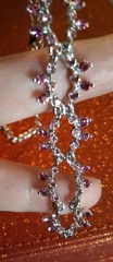 Cookie Lee Pink Crystal Tear Drops On Dainty Silver Necklace With Logo & Tags