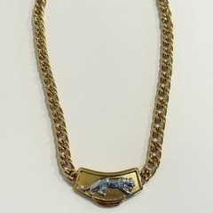 Jackie Collins Vintage 80’s Panther Gold Plated Two Tone Chain Link Necklace