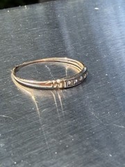 Antique Vintage Art Deco 14k Gold Rose Cut Diamond 5 Stone Diamond Band