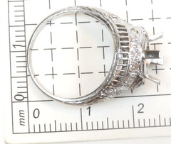 Antique Art Deco Setting Mounting Platinum Hold 6MM-8MM Ring Size 6 UK-L1/2