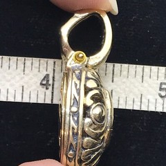 Vintage T * J Renaissance Revival Gold Tone Black Onyx Cubic Zirconia Pendant