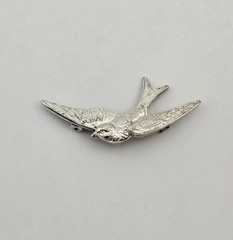 Vintage Sterling Silver Swallow Sparrow Repousse Bird Pin Brooch – 1.5g