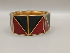 as is Vintage YSL Yves Saint Laurent Enamel Cuff Bracelet 6.7″